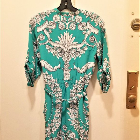 Yoana Baraschi silk dress, green white floral, 4 - Picture 3 of 14